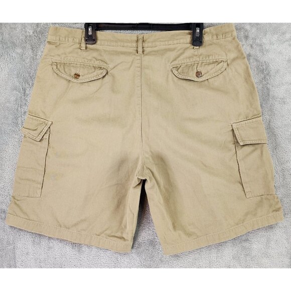 Bugle Boy Original Shorts Mens 40 Beige Khaki Pleated Vintage Casual Preppy Dad - Picture 2 of 11